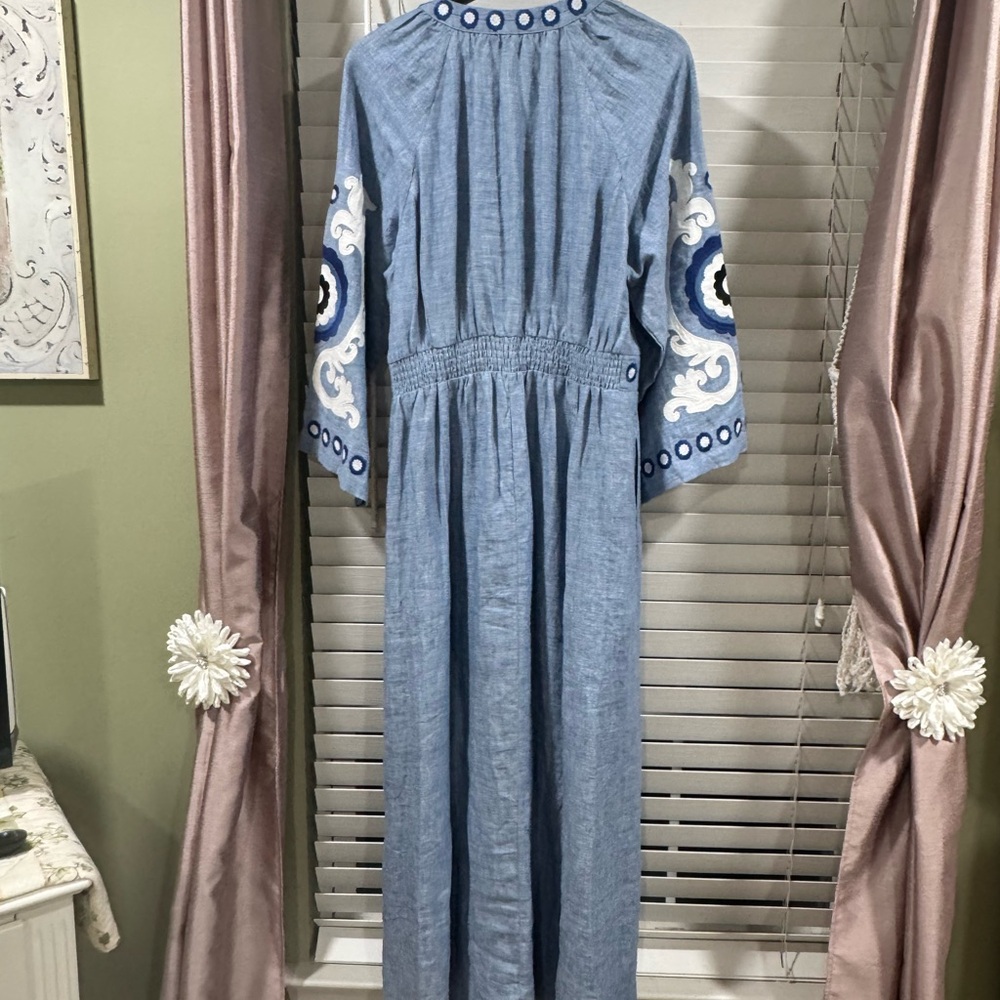 Boden Blue Embroidered Maxi Dress - Picture 8 of 9